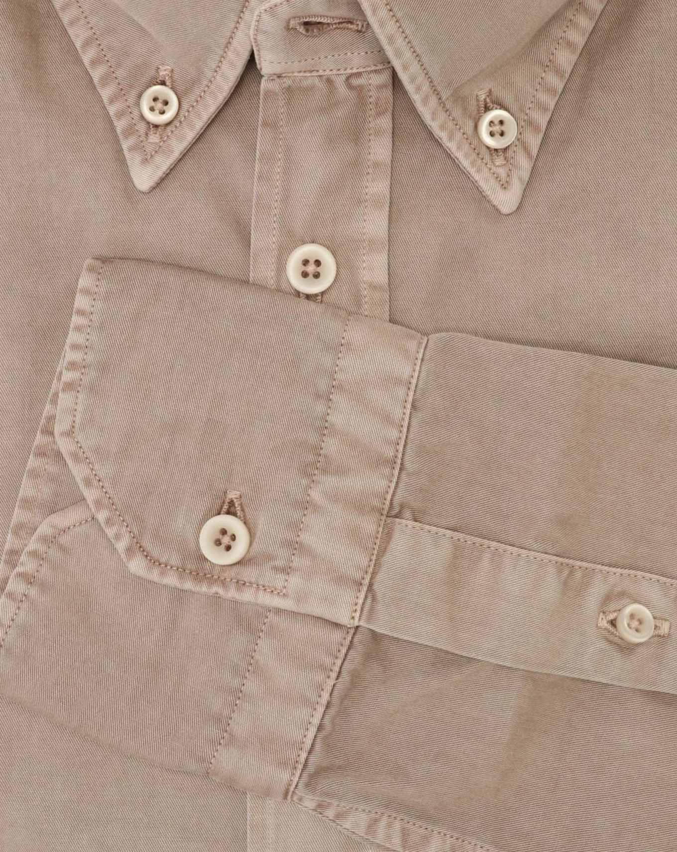 CAMISA BASTONCINO 3/BEIGE OSC. / 43