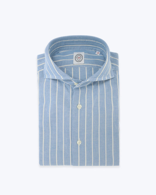 CAMISA BOLZONELLA 1934 03/AZUL CL. RAYAS BL. / 44