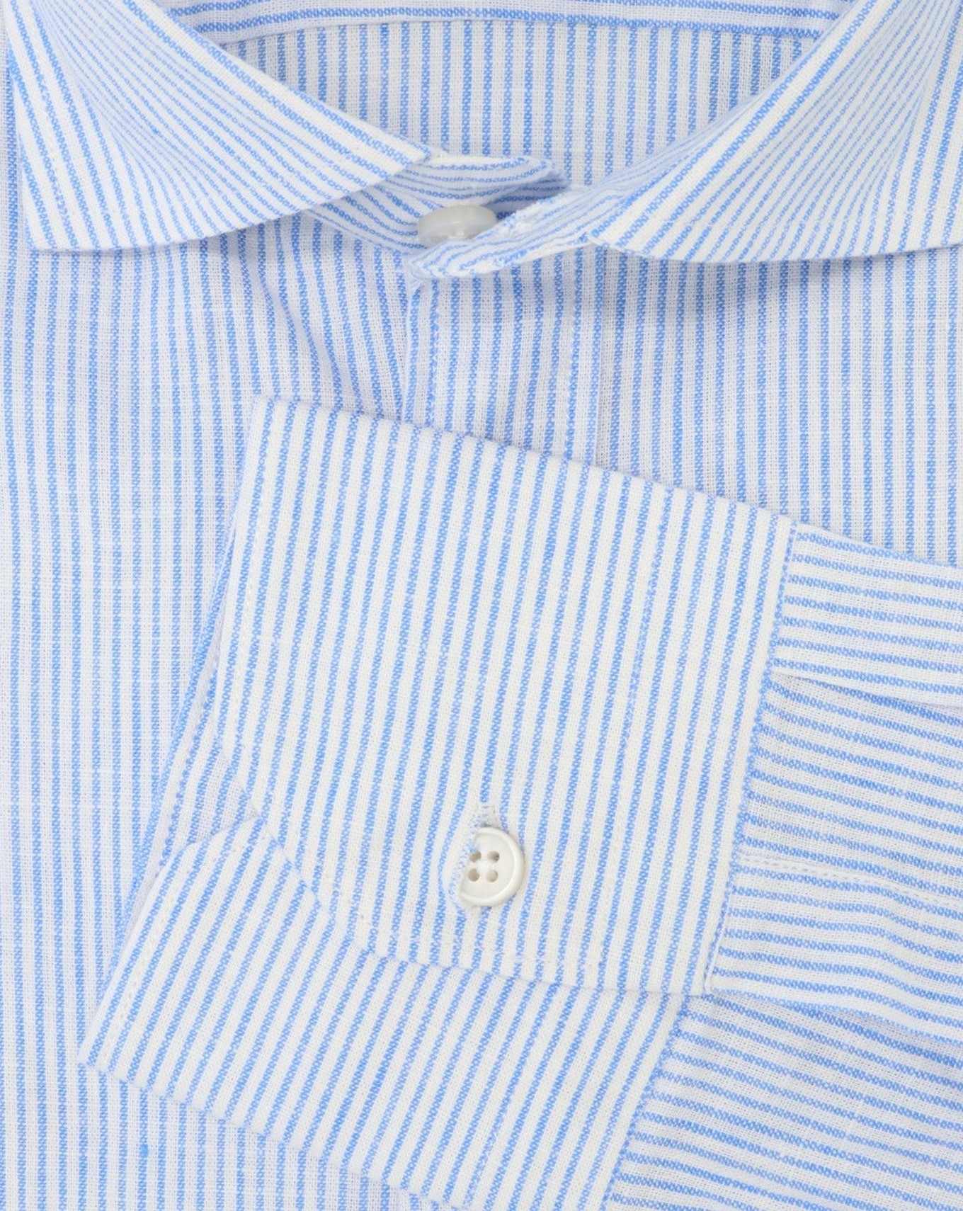 CAMISA BASTONCINO 2/RAYAS AZUL-BLANCO / 44