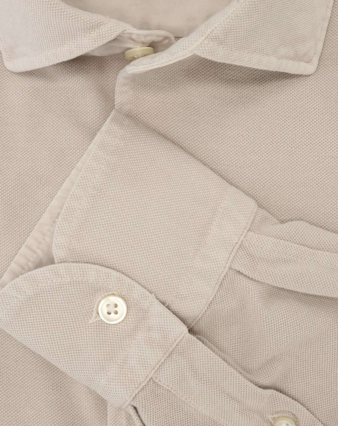 CAMISA DE PIQUÉ SONRISA F002/PIQUE BEIGE / 4XL