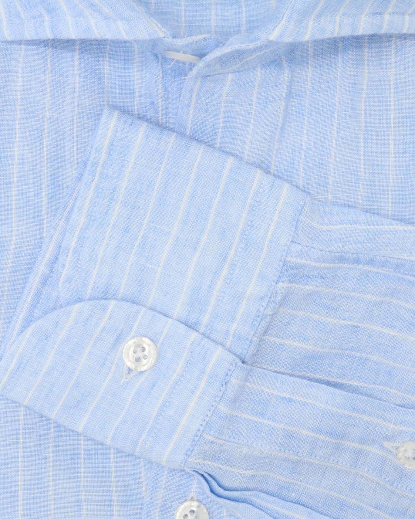 CAMISA DE LINO SONRISA 01/LINO AZUL RAYA BL. / XXL