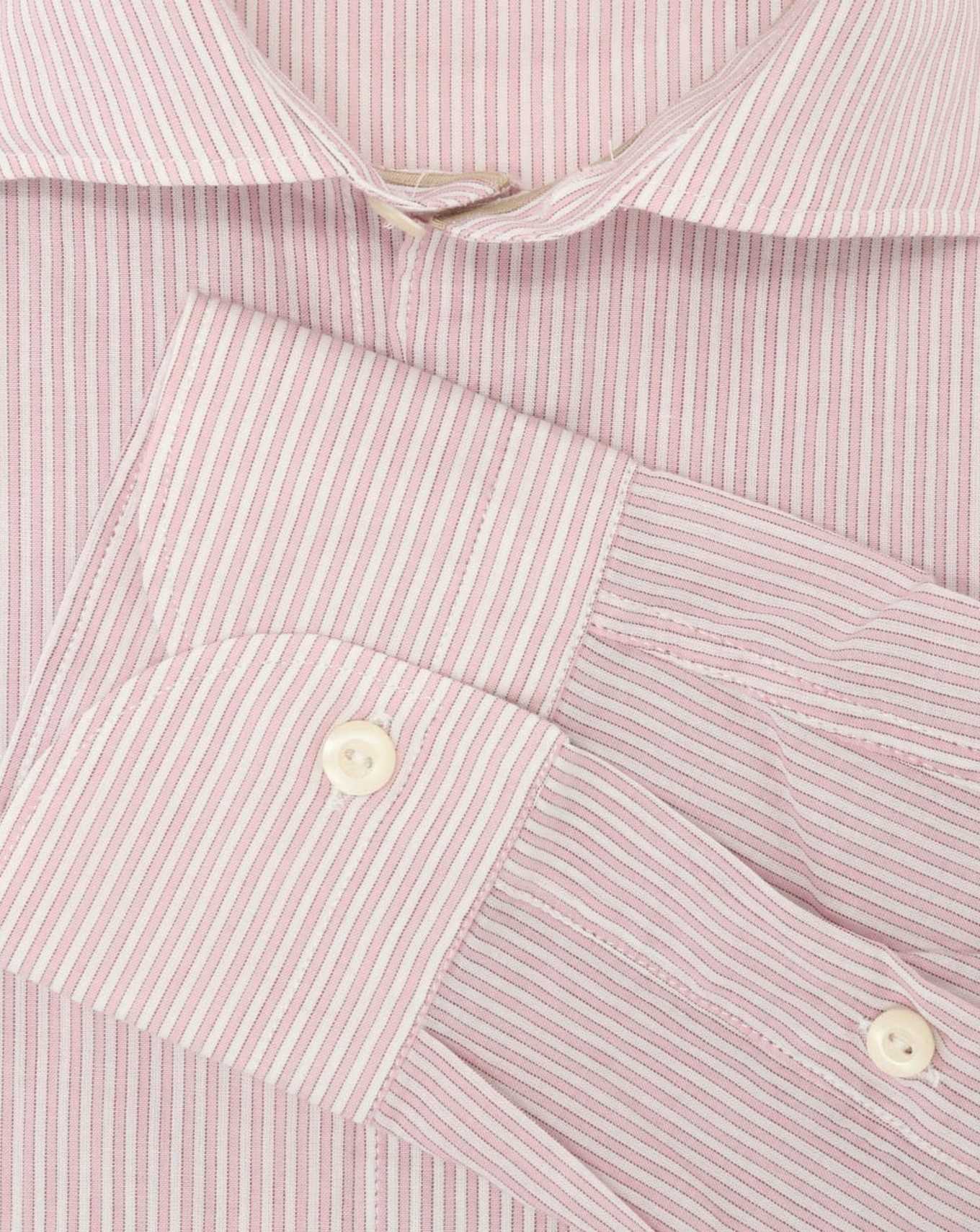 CAMISA TINTORIA MATTEI RI1/RAYAS AZUL-ROSA / 44