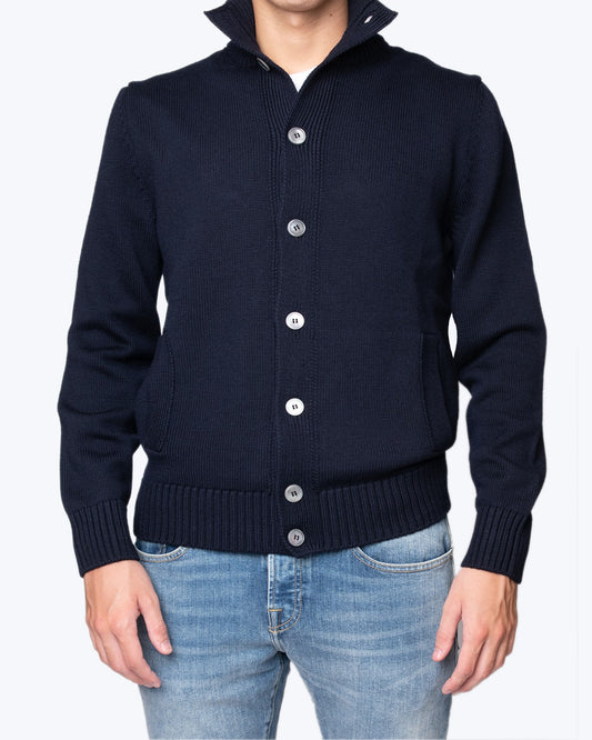 CÁRDIGAN LANA GRAN SASSO FOR FULHAM 598/NAVY / 56