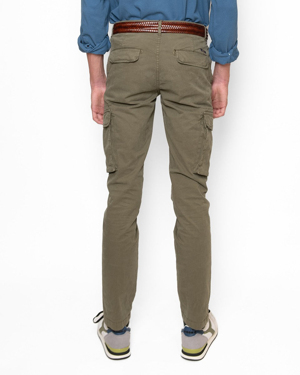 PANTALÓN CHINO CARGO 40WEFT W893/VERDE / 54