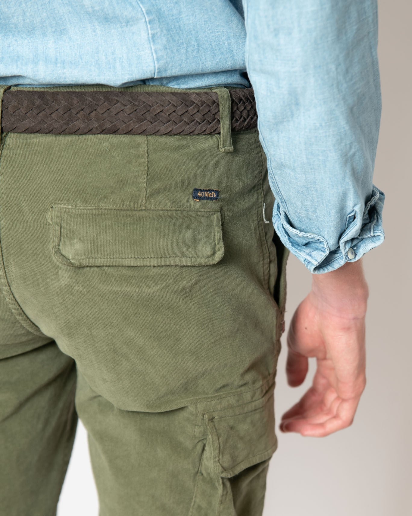 PANTALÓN CHINO CARGO PANA 40WEFT W893/PANA VERDE / 54