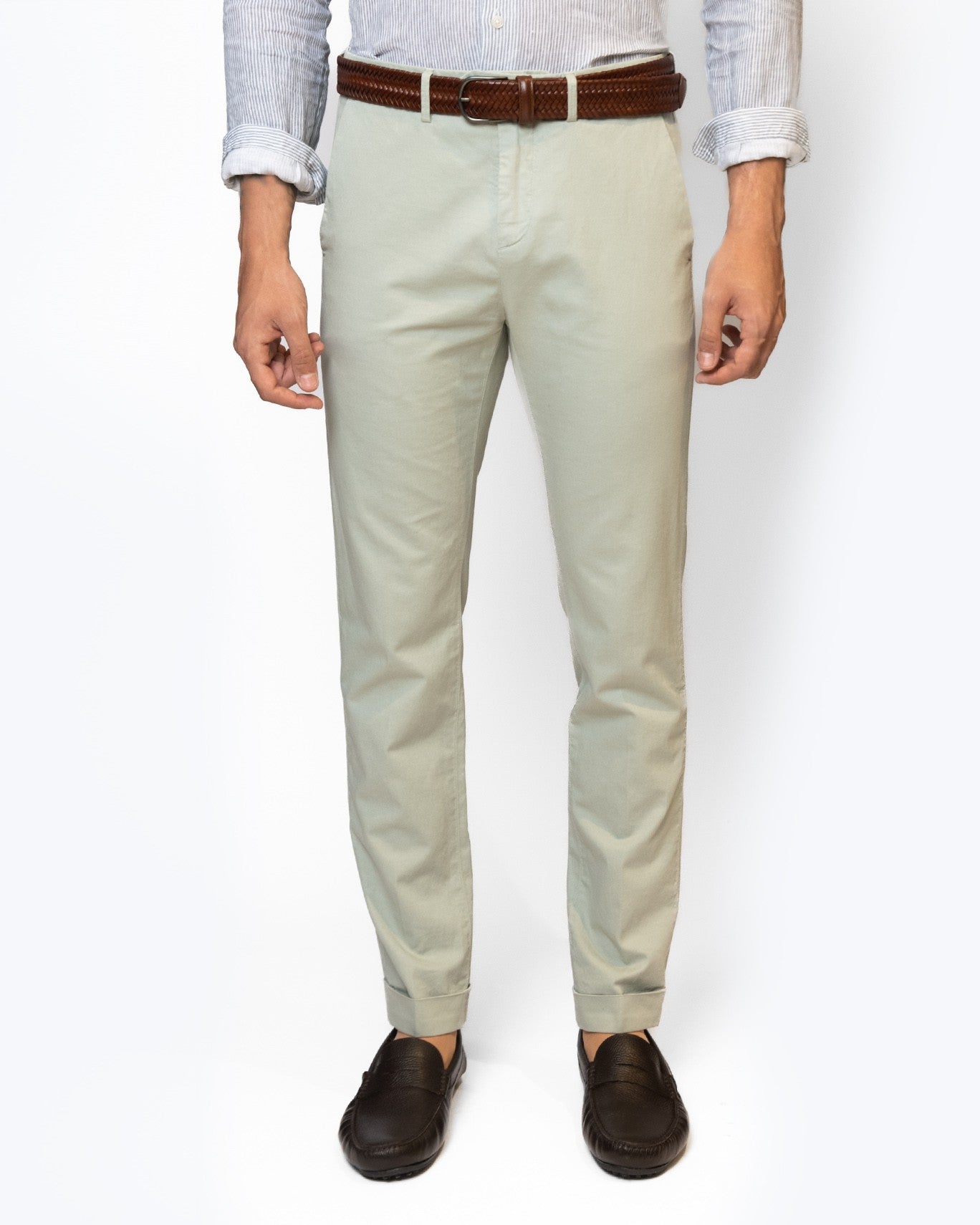 PANTALÓN CHINO CON VUELTA SEVENTY 860/VERDE CL. / 54