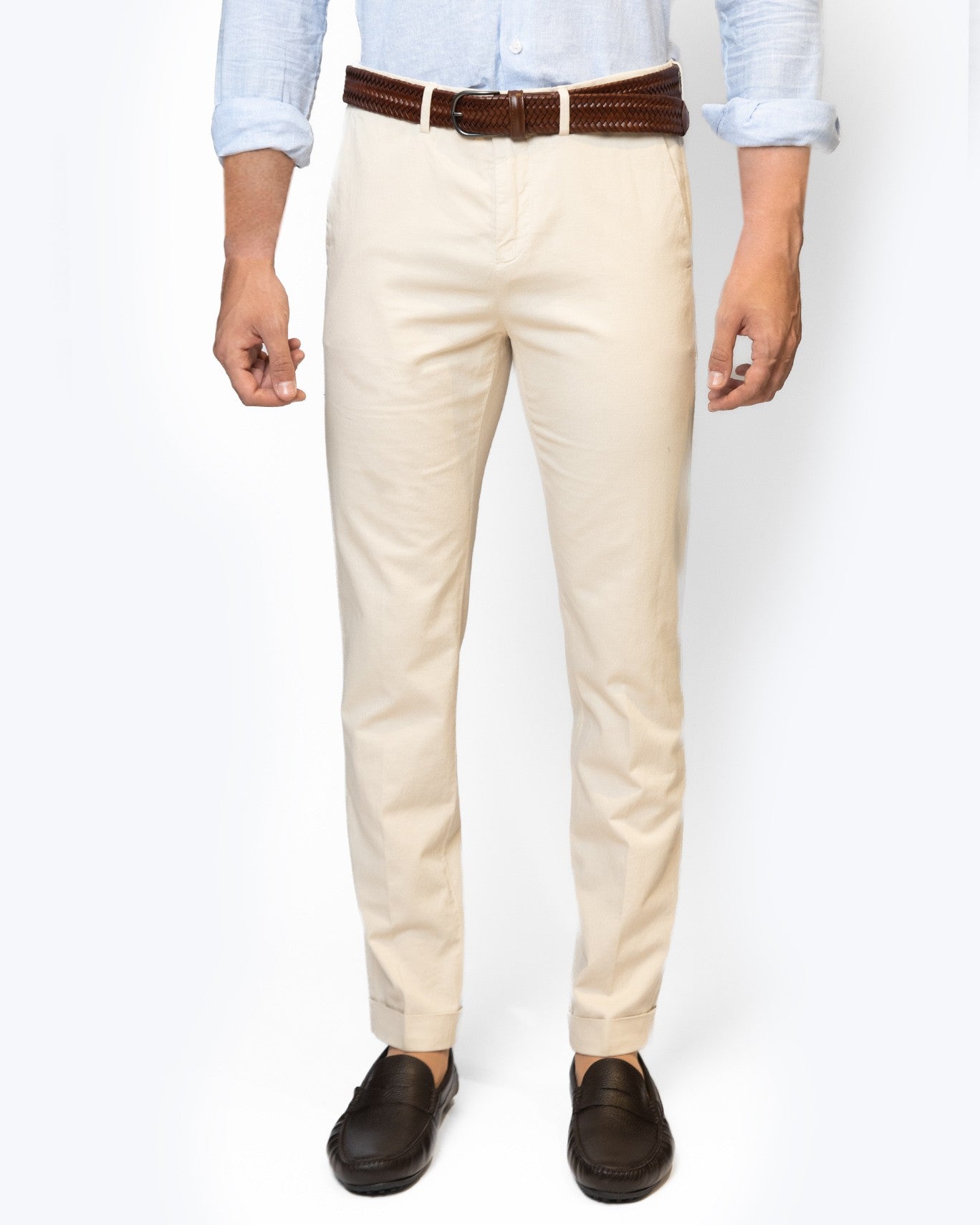 PANTALÓN CHINO CON VUELTA SEVENTY 004/BEIGE / 56