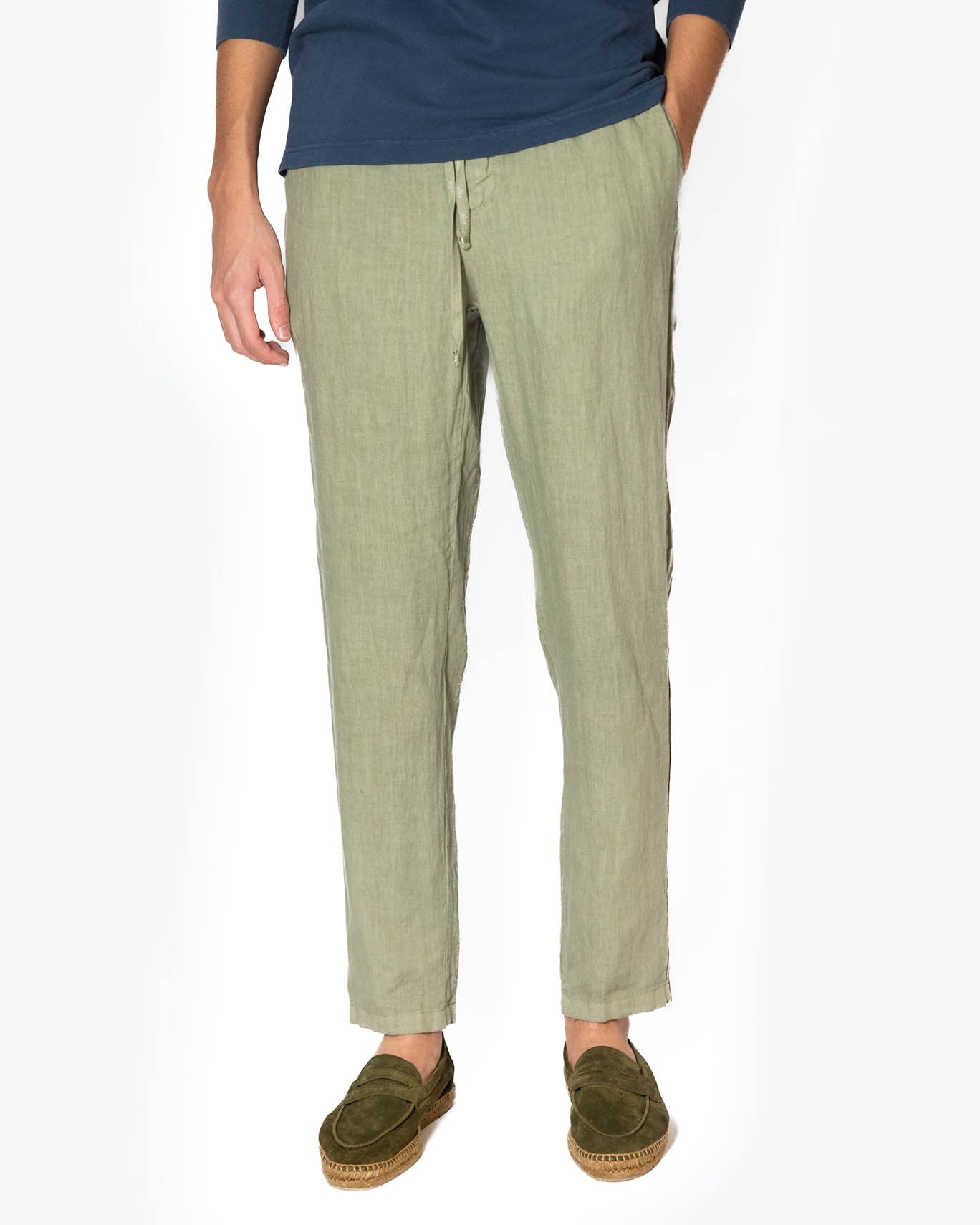 PANTALON CHINO LINO ALTEA 44/LINO VERDE / 4XL