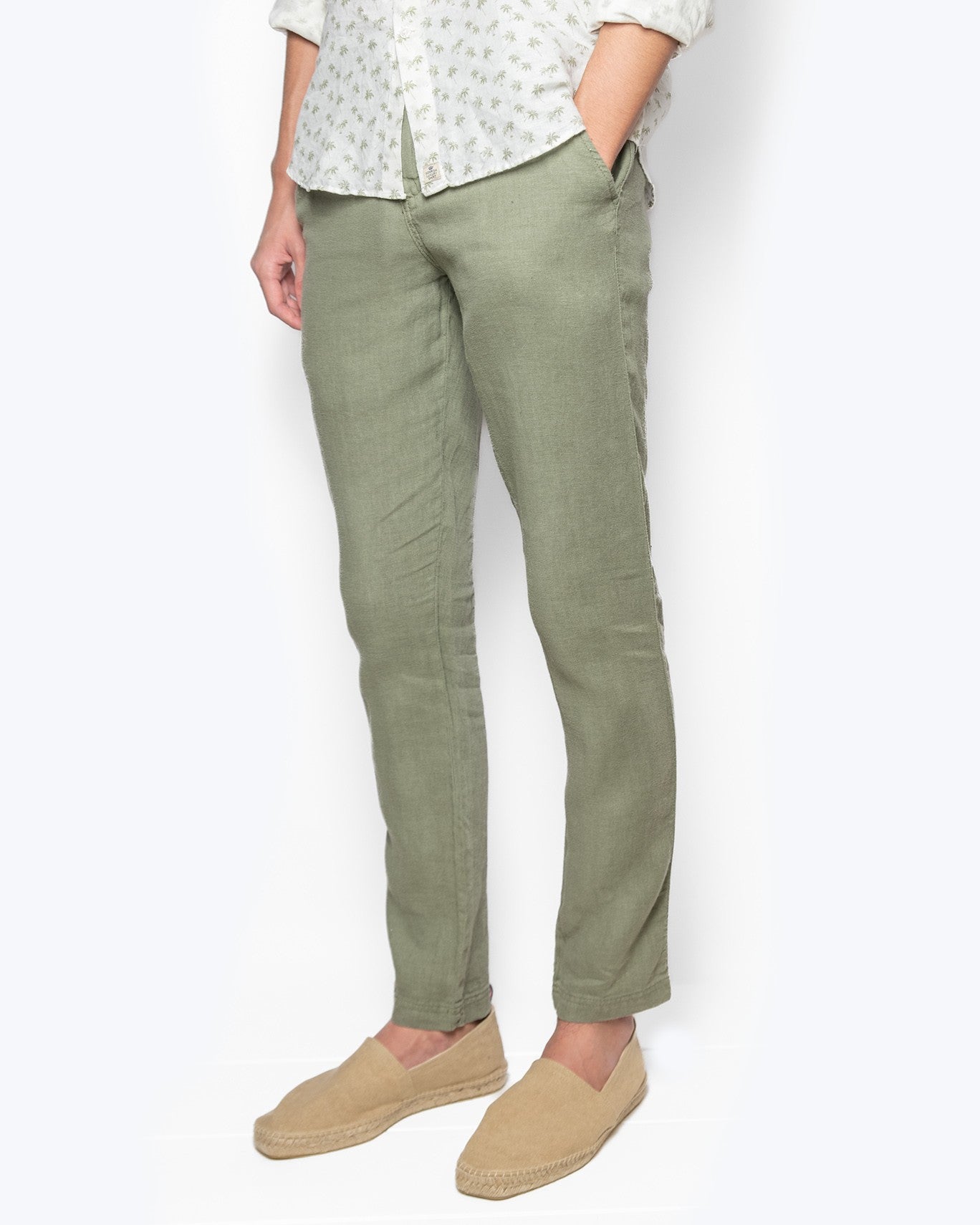 PANTALON CHINO LINO CALA 1789 HWW97/LINO VERDE / XXL