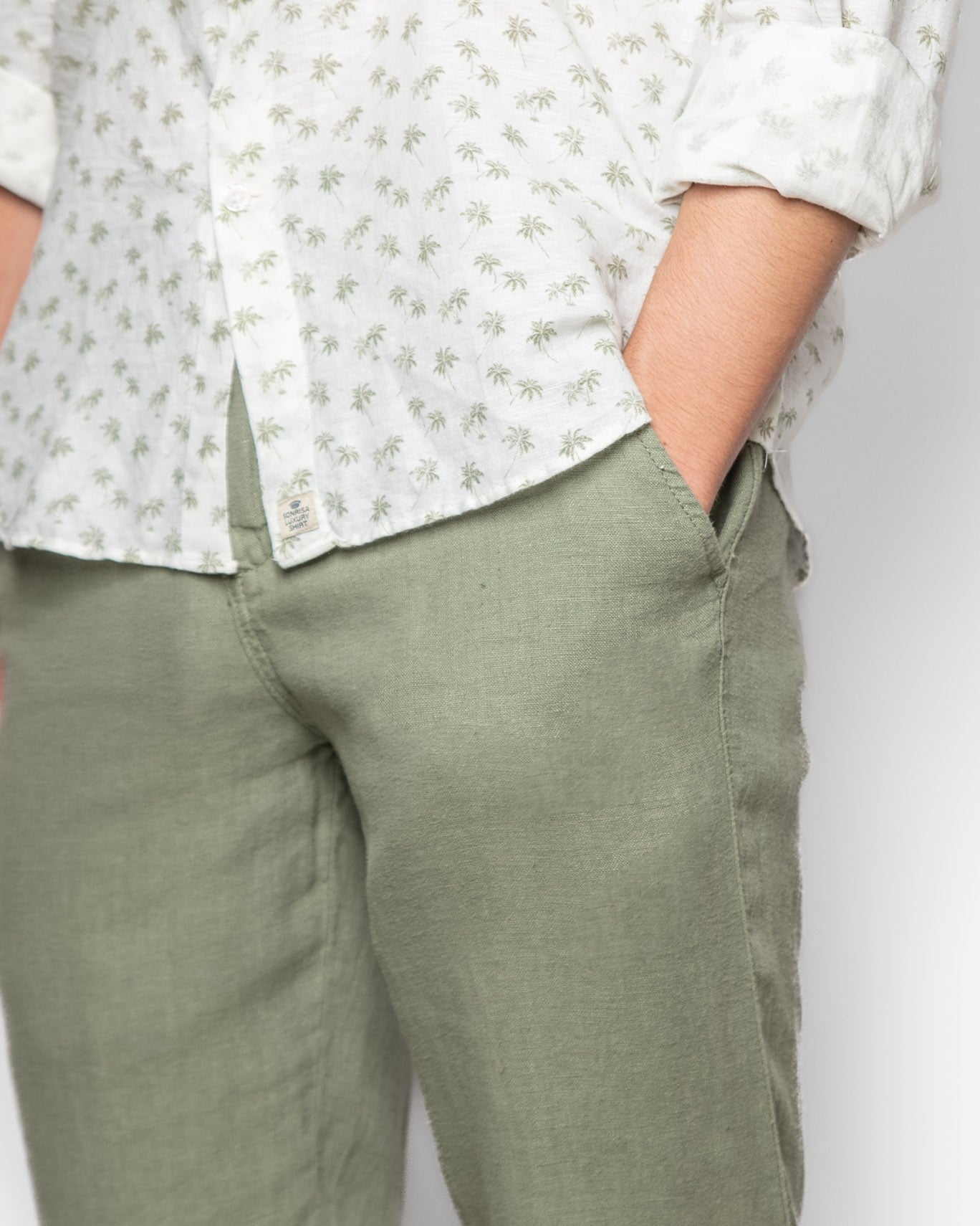 PANTALON CHINO LINO CALA 1789 HWW97/LINO VERDE / XXL