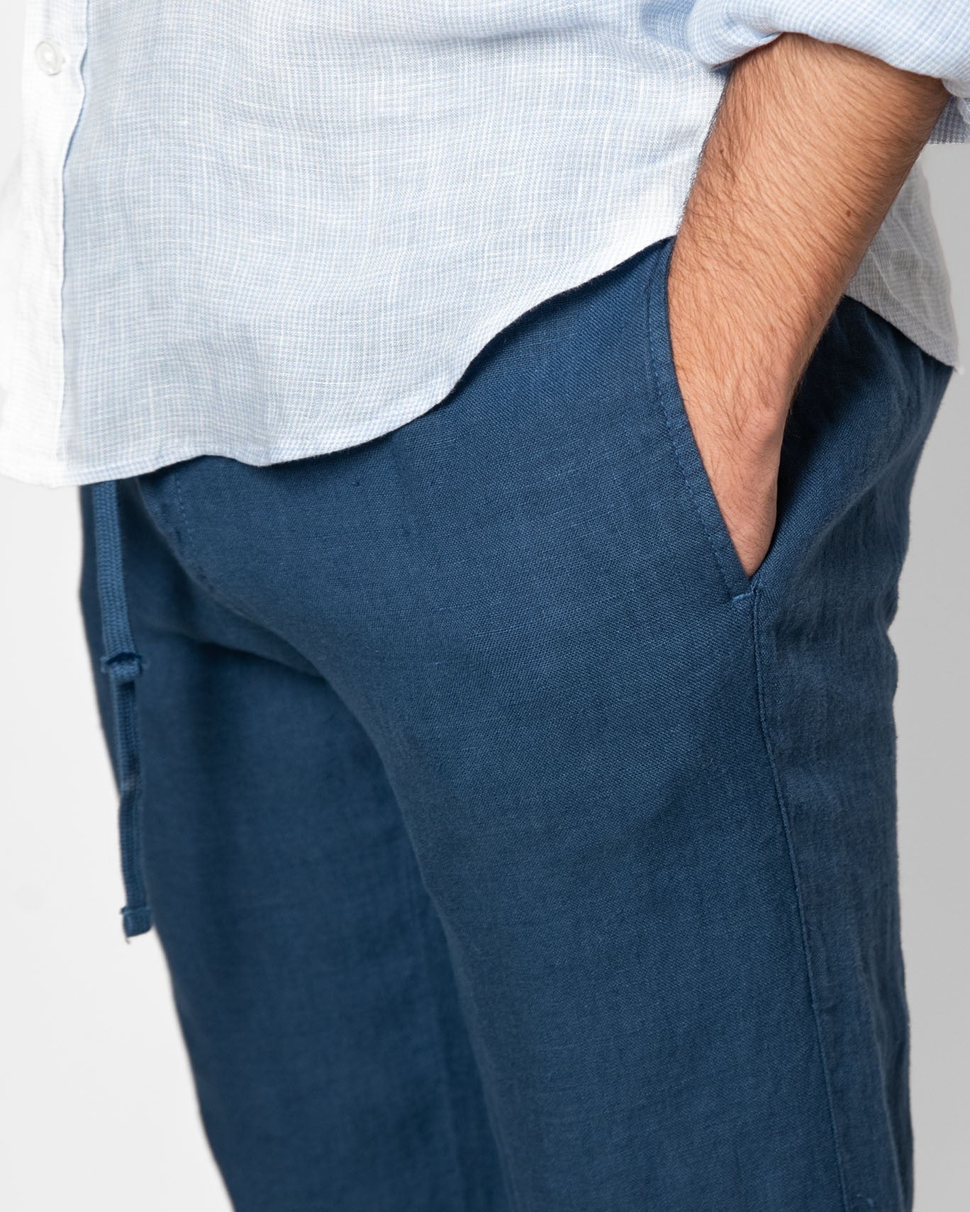 PANTALON CHINO LINO  HARTFORD 104/LINO AZUL / 54