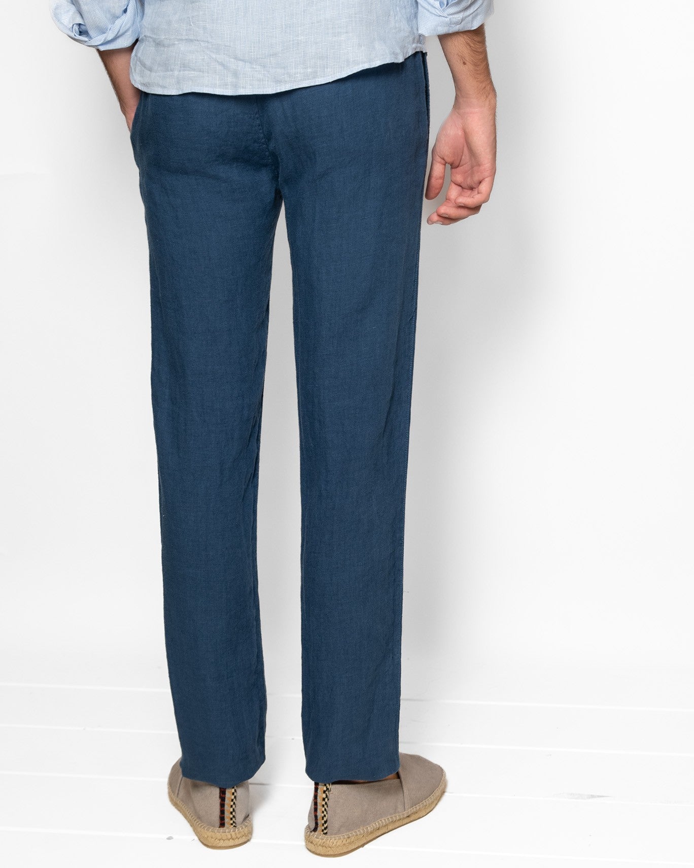 PANTALON CHINO LINO  HARTFORD 104/LINO AZUL / 54