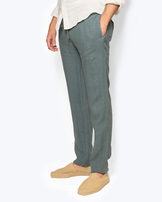 PANTALON CHINO LINO HARTFORD 107/LINO EUCALIPTO / 54