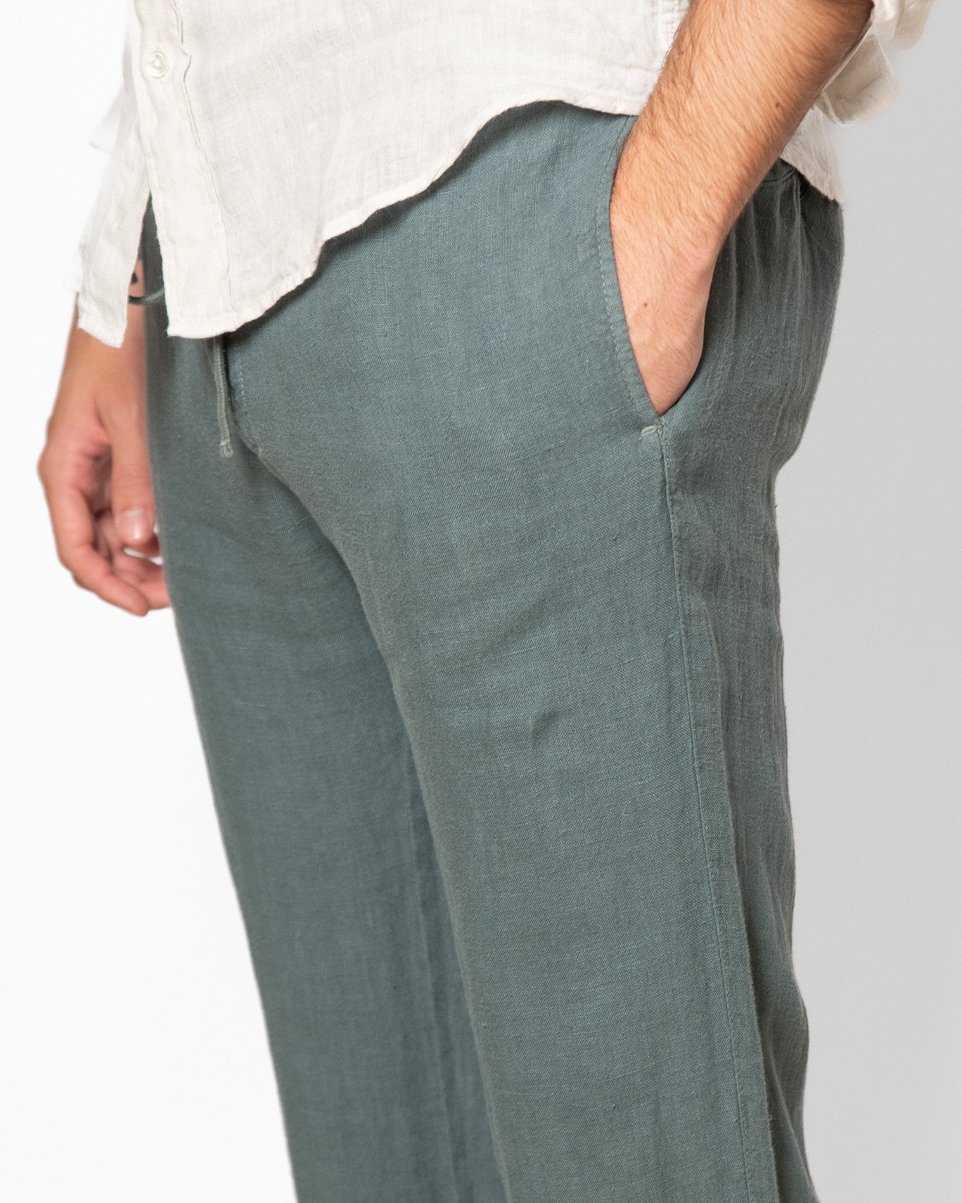 PANTALON CHINO LINO HARTFORD 107/LINO EUCALIPTO / 54