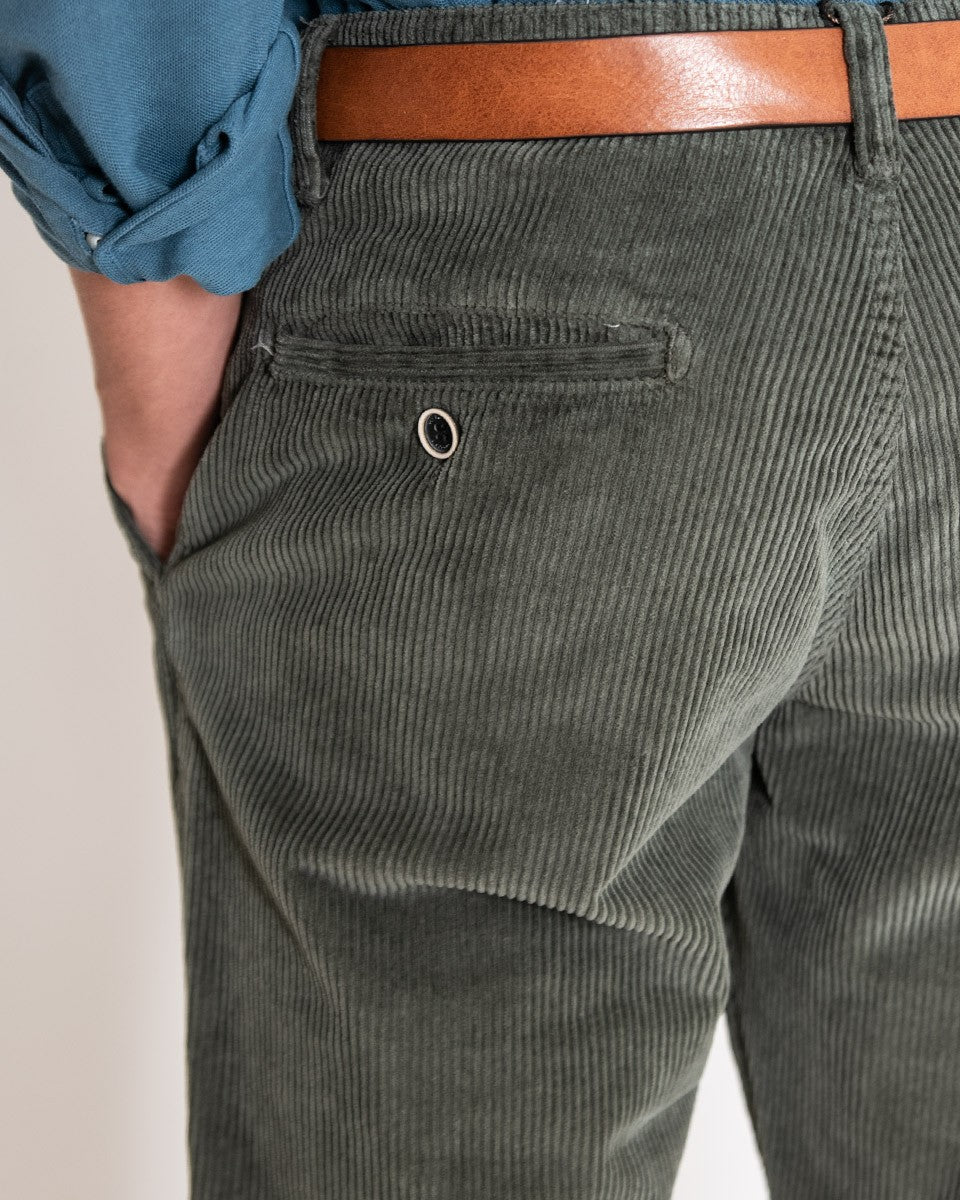 PANTALÓN CHINO PANA  BOMBOOGIE 322/PANA VERDE OLIVA / 36