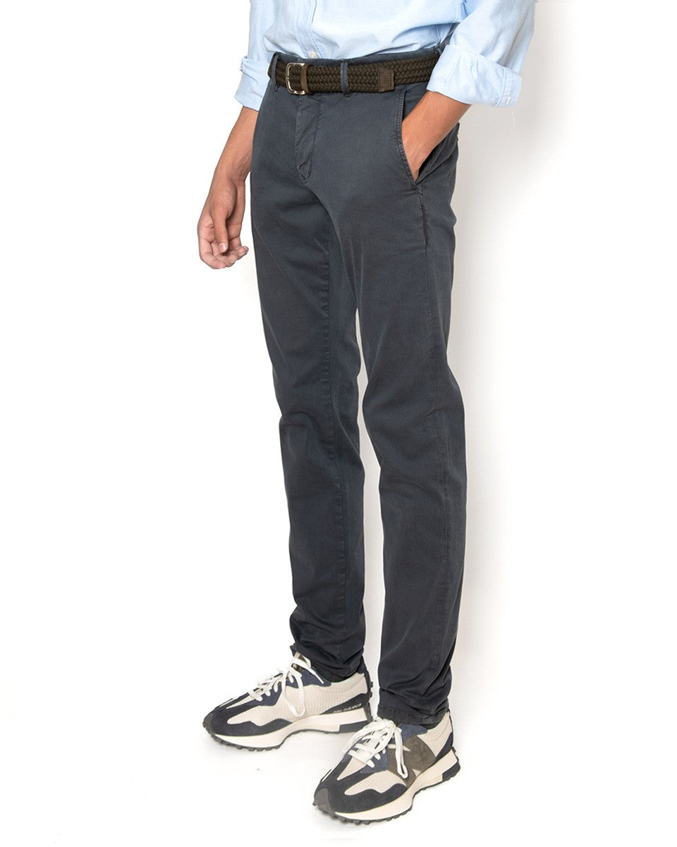 PANTALÓN CHINO MAC JEANS 180W/AZUL PETROLEO / 38