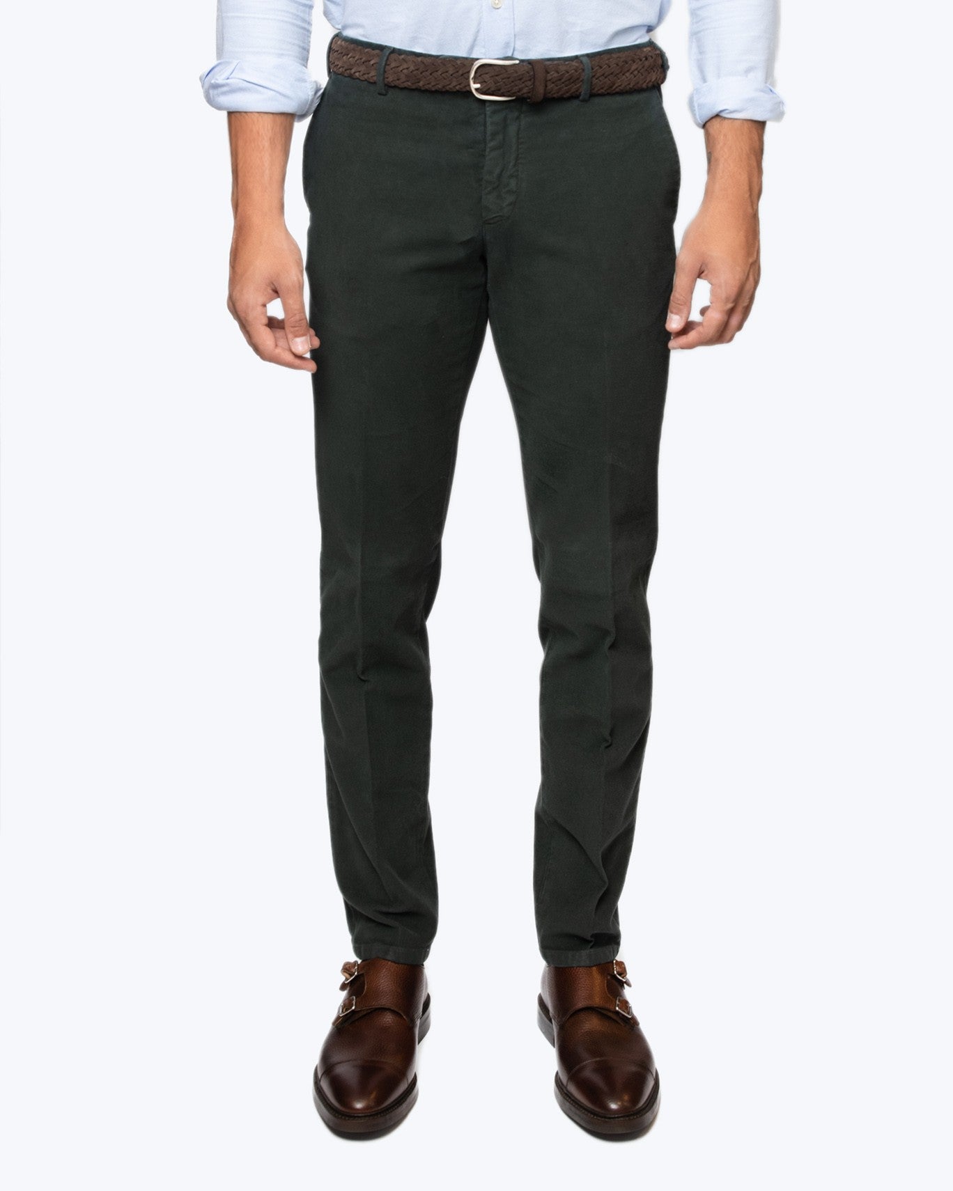 PANTALÓN PINZA CHINO L.B.M. 1911 8/VERDE OSC. / 58