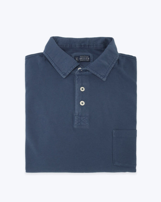 POLO PIQUÉ MANGA LARGA BREUER 02/PIQUE AZUL / 3XL