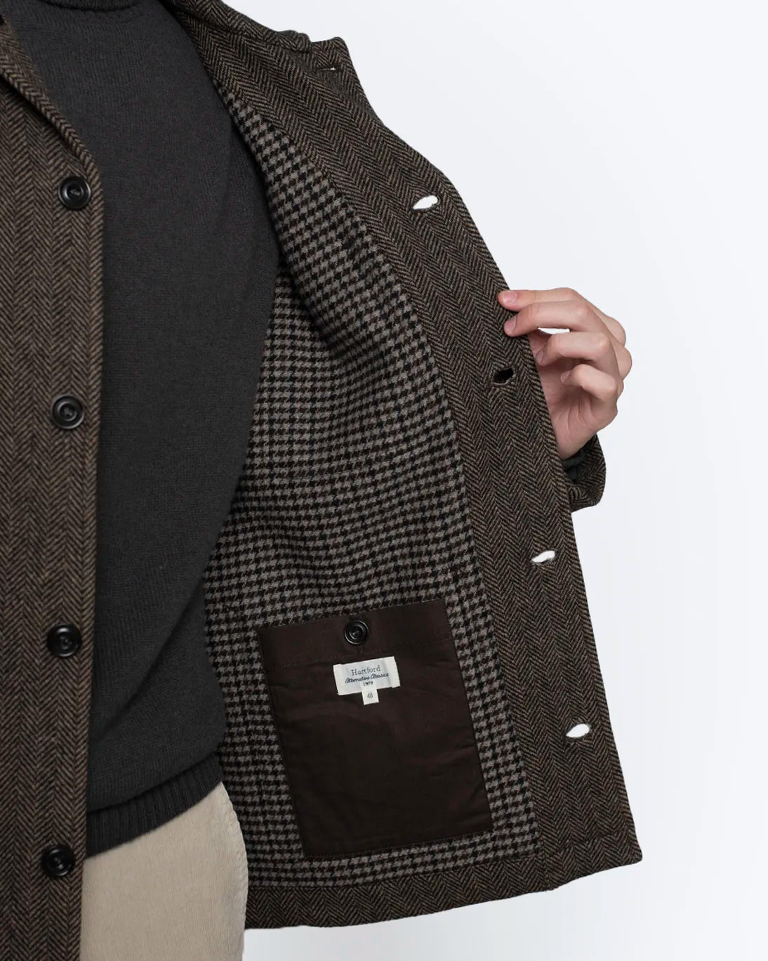 BLAZER DE ESPIGA MARRÓN HARTFORD