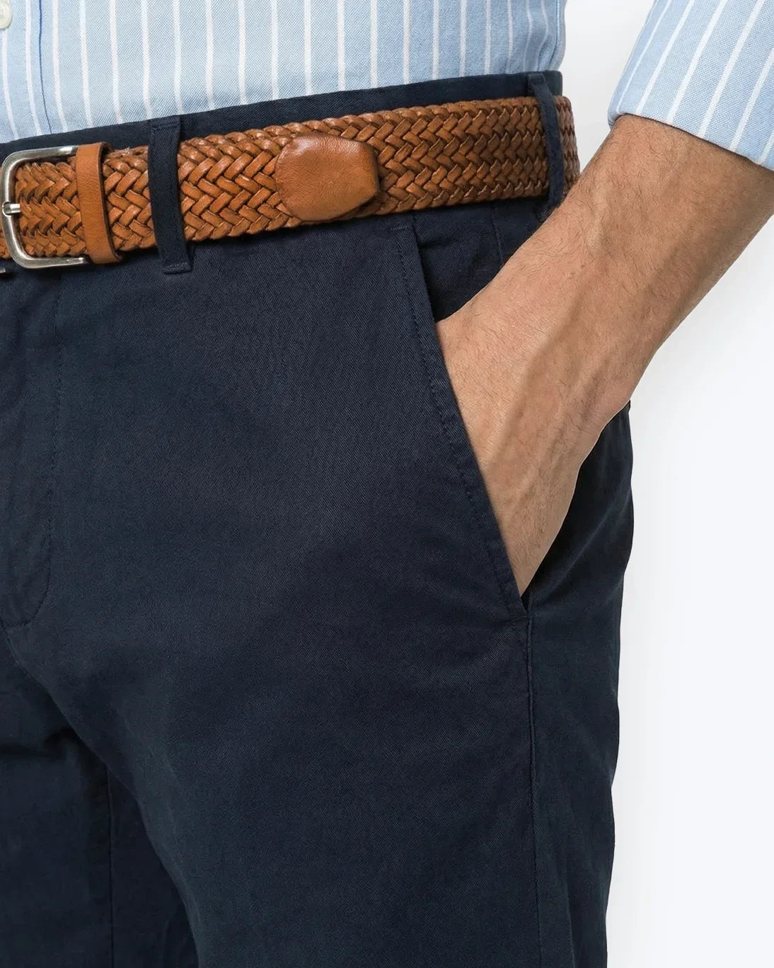 PANTALÓN CHINO CON VUELTA AZUL SEVENTY