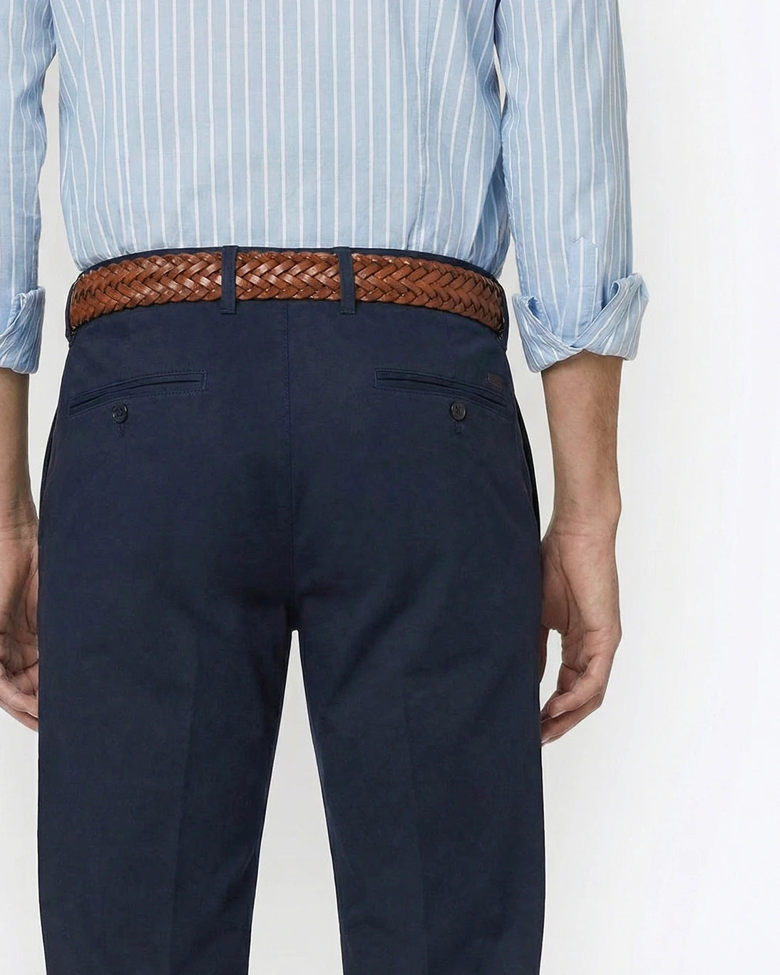 PANTALÓN CHINO CON VUELTA AZUL SEVENTY