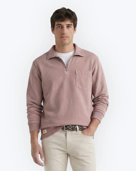 SUDADERA ROSA CON CUELLO POLO TWAY