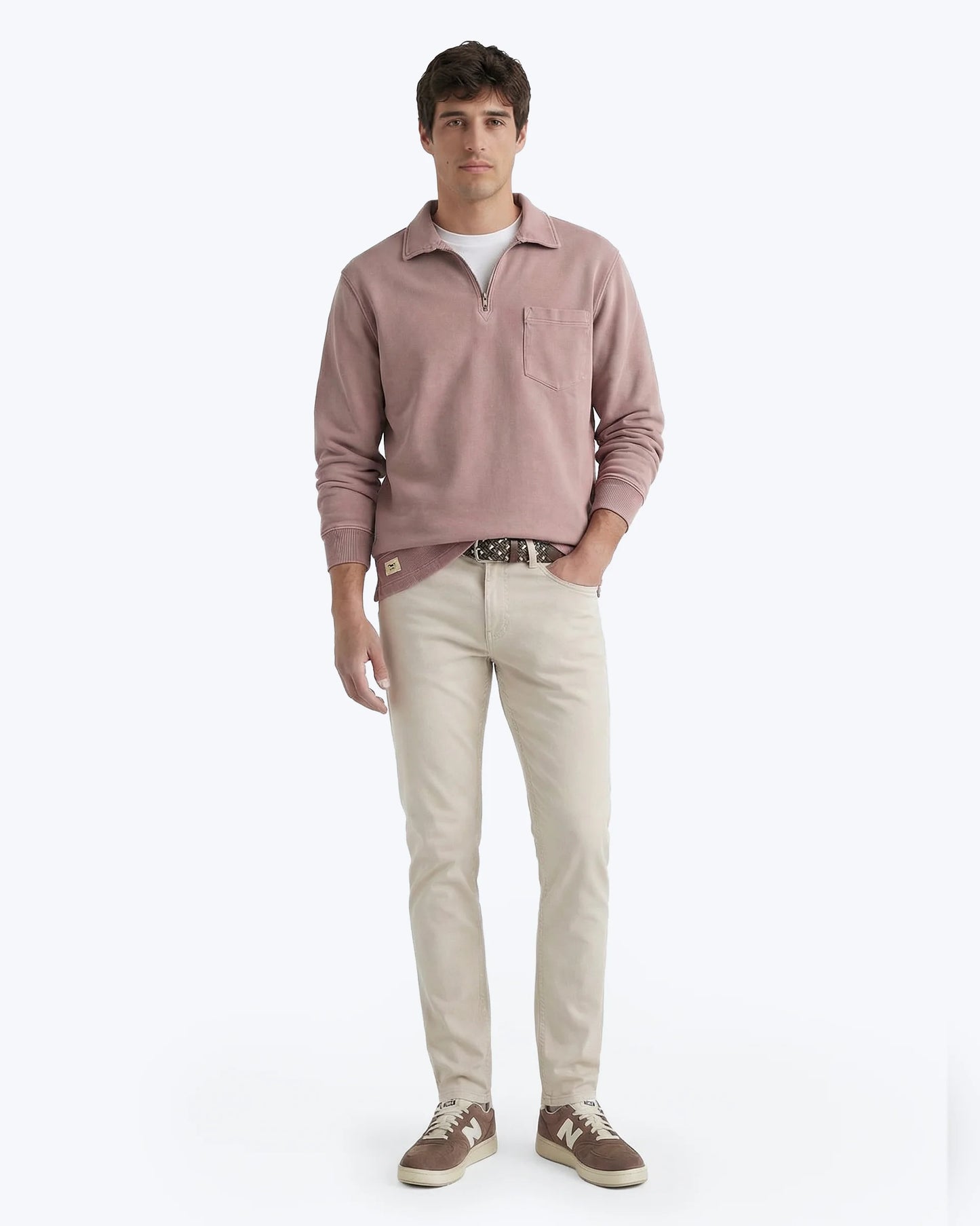 SUDADERA ROSA CON CUELLO POLO TWAY