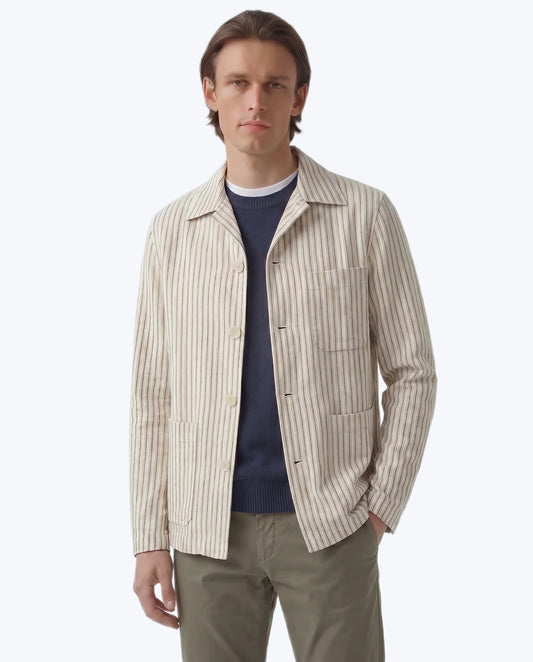 CHAQUETA RAYAS DE LINO Y ALGODÓN HARTFORD