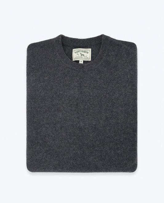JERSEY DE LANA CON CUELLO REDONDO GRIS OSCURO MC2